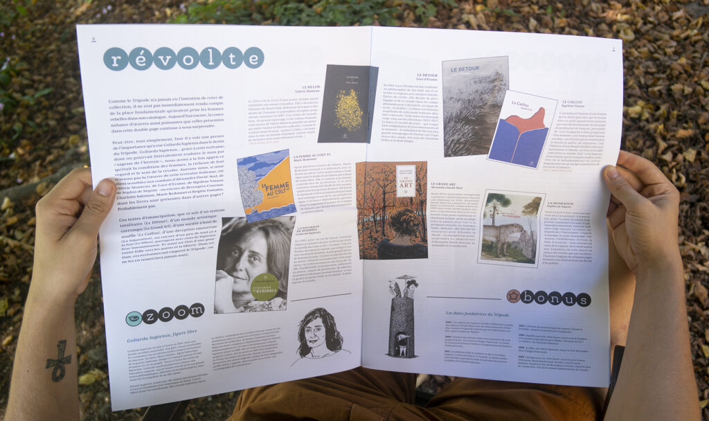 Catalogue 2020 des édition Le Tripode, pages intérieures 3/4