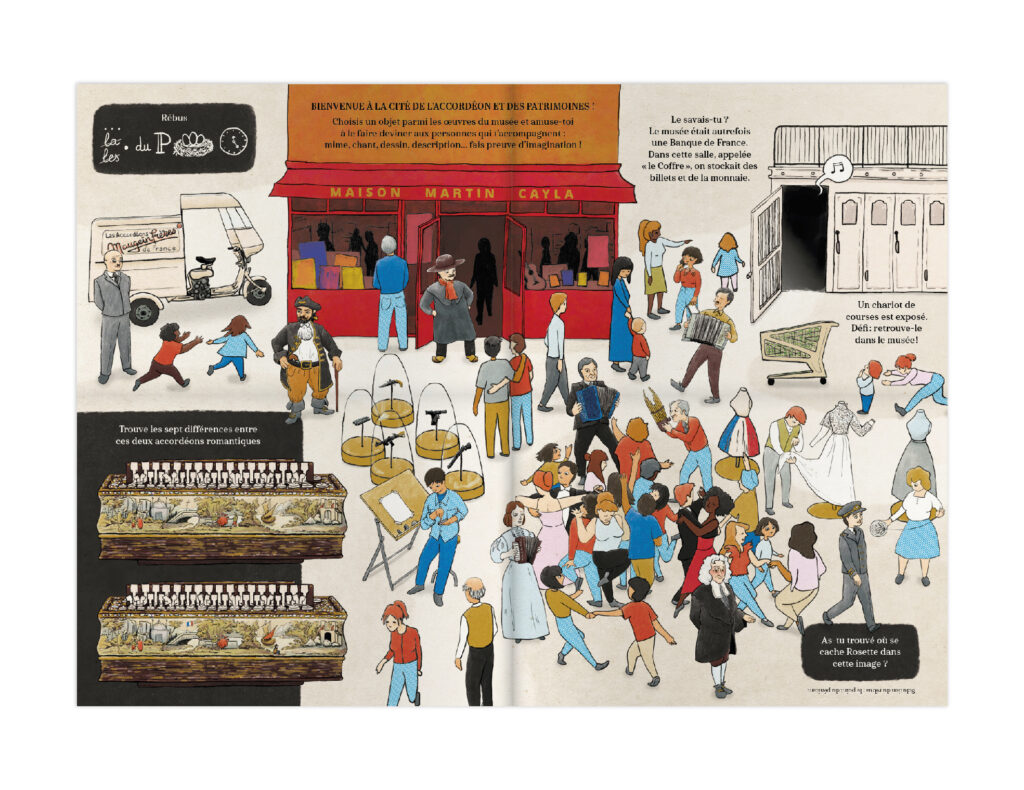La Gazette de Rozette, support de visite de la cité de l'accordéon de Tulle pour le jeune public (face intérieure)