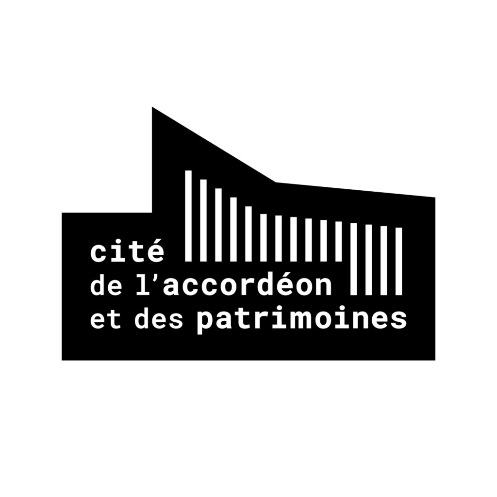 Variante du logotype de la Cité de l'accordéon avec découpe du fond noir
