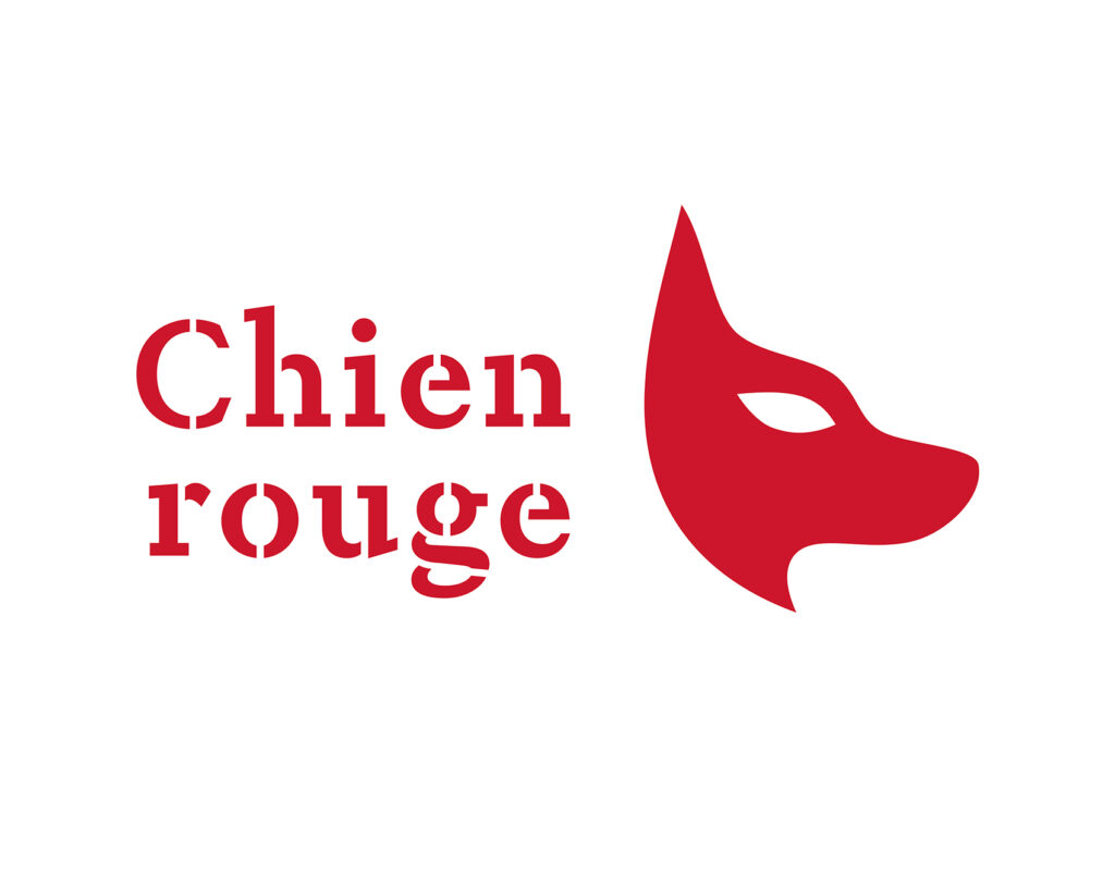 Logotype pour la collection Chien Rouge de polars publiés aux éditions La Bouinotte