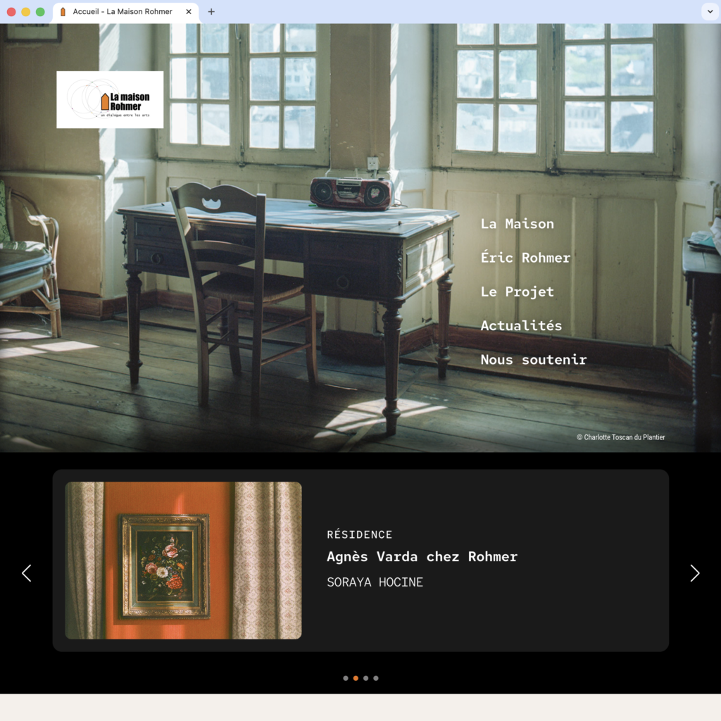 Site Internet La Maison Rohmer visuel page accueil carré